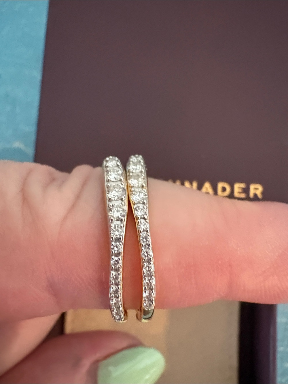 Monica Vinader Riva Pave’ Medium Hoops - Picture 8 of 11